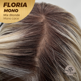 JBEXTENSION FLORIA MONO Full Monofilament Wig 20 Inches Curly Mix Blonde Full Mono Lace Glueless with Anti-slip Silicone Strips Wig FLORIA MONO - MIX BLONDE【BENDY EAR TABS】