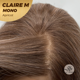 JBEXTENSION CLAIRE MONO Partial Monofilament Wig 22 Inches Apricot Curly Partial Mono Lace Glueless Wig CLAIRE MONO APRICOT【BENDY EAR TABS】