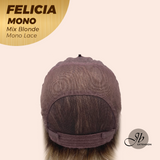 JBEXTENSION FELICIA MONO Full Monofilament Handmade Full Lace Full Hand Tied Wig 11 Inches Mix Blonde Mono Lace Handmade Futura Fiber Wig with Anti-slip Silicone Strips Glueless Wig FELICIA MONO - MIX BLONDE【BENDY EAR TABS】