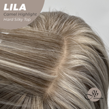 JBEXTENSION 20 Inches Scalpiana Camel Highlight Wolf Cut 3.5X4 Hard Silky Top Natural Scalp Effect Wig With Bangs LILA CAMEL HIGHLIGHT