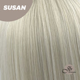 JBEXTENSION 25 Inches Light Blonde Straight Wig With Bangs SUSAN