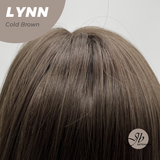 JBEXTENSION 28 Inches Long Straight Cold Brown Wig with Bangs LYNN COLD BROWN