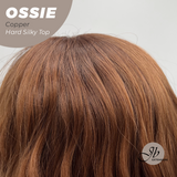 JBEXTENSION 22 Inches Scalpiana Long Wave Copper 3.5X4 Hard Silky Top Natural Scalp Effect Wig with Bangs OSSIE COPPER
