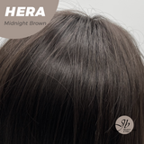 JBEXTENSION 28 Inches Long Wave Midnight Brown(Black/Brown) Wig with Bangs HERA MIDNIGHT BROWN