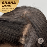 JBEXTENSION SHANA MONO Monofilament Handmade Wig 6X5 Full Monofilament Hand Tied Top Wig 10 Inches Natural Black Mono Lace Handmade Futura Fiber Wig With Anti-slip Silicone Strips Glueless Wig SHANA MONO NATURAL BLACK【BENDY EAR TABS】