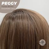 JBEXTENSION 19 Inches Long Straight Honey Brown Pre-Cut Side Part Snowflake Lace Frontlace Glueless Wig PEGGY HONEY BROWN【BENDY EAR TABS】