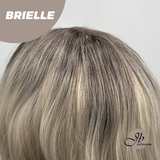 JBEXTENSION 12 Inches Bob Ombre Rooted Blonde Wavy Wig with Bangs BRIELLE