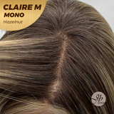 JBEXTENSION CLAIRE MONO Partial Monofilament Wig 22 Inches Hazelnut Curly Partial Mono Lace Glueless Wig CLAIRE MONO HAZELNUT【BENDY EAR TABS】