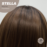 JBEXTENSION Peluca de encaje frontal para mujer de longitud media marrón de 22 pulgadas ROBY 150% de densidad