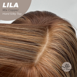 JBEXTENSION 20 Inches Scalpiana Mix Copper Wolf Cut 3.5X4 Hard Silky Top Natural Scalp Effect Wig With Bangs LILA MIX COPPER
