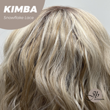 JBEXTENSION 12 Inches Mix Blonde Pre-Cut T Part Snowflake Lace Frontlace Glueless Wig KIMBA【BENDY EAR TABS】