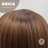 JBEXTENSION 18 Inches Curly Copper Pre-Cut T Part Snowflake Lace Frontlace Glueless Black Sapphire Wig ERICA【BENDY EAR TABS】