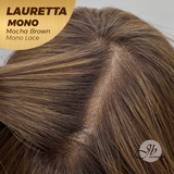 JBEXTENSION LAURETTA MONO Monofilament Handmade Wig 6X5 Full Monofilament Hand Tied Top Wig 17 Inches Mocha Brown Mono Lace Wig with Anti-slip Silicone Strips Glueless Wig LAURETTA MONO - MOCHA BROWN【BENDY EAR TABS】