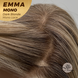 JBEXTENSION EMMA MONO Monofilament Handmade Wig 6X5 Full Monofilament Hand Tied Top Wig 14 Inche Dark Blonde Mono Lace Wig With Anti-slip Silicone Strips Glueless Wig EMMA MONO DARK BLONDE【BENDY EAR TABS】