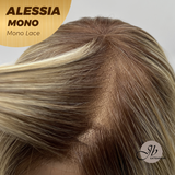 JBEXTENSION ALESSIA MONO Monofilament Handmade Wig 6X5 Full Monofilament Hand Tied Top Wig 10 Inches Bob Cut Mix Blonde Mono Lace Wig Glueless Wig ALESSIA MONO