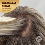 JBEXTENSION CAMILLA MONO Monofilament Handmade Wig 6X5 Full Monofilament Hand Tied Top Wig 20 Inches Mix Blonde Mono Lace Wig With Anti-slip Silicone Strips Glueless Wig CAMILLA MONO MIX BLONDE【BENDY EAR TABS】