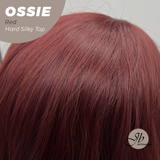 JBEXTENSION 22 Inches Scalpiana Long Wave Red 3.5X4 Hard Silky Top Natural Scalp Effect Wig with Bangs OSSIE RED