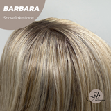JBEXTENSION 12 Inches Blonde Curly Pre-Cut Side Part Snowflake Lace Frontlace Glueless Wig BARBARA【BENDY EAR TABS】