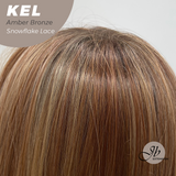JBEXTENSION 22 Inches Amber Bronze Pre-Cut Snowflake Lace Frontlace Glueless Wig KEL AMBER BRONZE【PERMATEASE】【BENDY EAR TABS】- M/L
