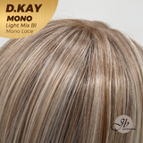 JBEXTENSION D.KAY MONO Partial Monofilament Wig 18 Inches Light Mix Blonde Partial Mono Lace Glueless Women Fashion Wig D.KAY MONO LIGHT MIX BLONDE【BENDY EAR TABS】