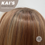 JBEXTENSION 18 Inches Amber Bronze Pre-Cut Snowflake Lace Frontlace Glueless Wig KAI'S AMBER BRONZE【PERMATEASE】【BENDY EAR TABS】- M/L