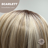 JBEXTENSION 19 Inches Curly Mix Blonde Pre-Cut T Part Snowflake Lace Frontlace Glueless Wig SCARLETT【BENDY EAR TABS】