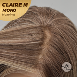 JBEXTENSION CLAIRE MONO Partial Monofilament Wig 22 Inches Hazelnut Curly Partial Mono Lace Glueless Wig CLAIRE MONO HAZELNUT【BENDY EAR TABS】