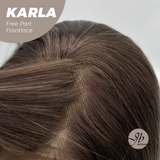 JBEXTENSION 22 Inches Brown Highlight Wave Fiber X, Tangle Less Pre-Cut Free Part Frontlace Glueless Wig KARLA【FIBER X】