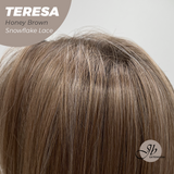 [PRE-ORDER] JBEXTENSION 18 Inches Honey Brown Pre-Cut Snowflake Lace Frontlace Glueless Wig TERESA HONEY BROWN【PERMATEASE】【BENDY EAR TABS】- M/L
