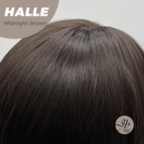 JBEXTENSION 27 Inches Long Wave Midnight Brown(Black/Brown) Wig with Bangs HALLE MIDNIGHT BROWN