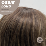 JBEXTENSION 28 Inches Scalpiana Long Wave Hazelnut 3.5X4 Hard Silky Top Natural Scalp Effect Wig with Bangs OSSIE LONG - HAZELNUT