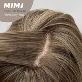 JBEXTENSION 16 Inches Scalpiana 3.5X4 Hard Silky Top Natural Scalp Effect Shatush Mix Blonde Body Wave Wig with Bangs Wig MIMI SILK TOP - SHATUSH MIX BLONDE
