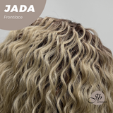 JBEXTENSION 18 Inches Deep Curly Blonde Pre-Cut Side Part Frontlace Glueless Black Sapphire Wig JADA