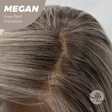 JBEXTENSION 20 Inches Mix Grey Curly Fiber X, Tangle Less Pre-Cut Free Part Frontlace Glueless Wig MEGAN【FIBER X】