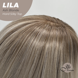 JBEXTENSION 20 Inches Scalpiana Ash Blonde Wolf Cut 3.5X4 Hard Silky Top Natural Scalp Effect Wig with Bangs LILA ASH BLONDE
