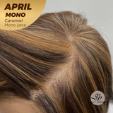 [PRE-ORDER] JBEXTENSION APRIL MONO Monofilament Handmade Wig 6X5 Full Monofilament Hand Tied Top Wig 18 Inches Caramel Mono Lace Wig With Anti-slip Silicone Strips Glueless Wig APRIL MONO CARAMEL【BENDY EAR TABS】