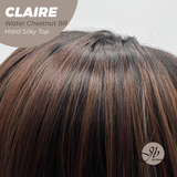 JBEXTENSION 22 Inches Scalpiana Water Chestnut Brown 3.5X4 Hard Silky Top Natural Scalp Effect Women Wig with Bangs CLAIRE SILKY TOP - WATER CHESTNUT BROWN