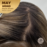 JBEXTENSION MAY MONO Monofilament Handmade Wig 6X5 Full Monofilament Hand Tied Top Wig 14 Inches Maple Brown Mono Lace Wig with Anti-slip Silicone Strips Glueless Wig MAY MONO - MAPLE BROWN【BENDY EAR TABS】