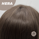 JBEXTENSION 28 Inches Long Wave Cold Brown Wig with Bangs HERA