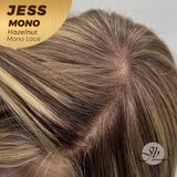 JBEXTENSION JESS MONO Monofilament Handmade Wig 6X5 Full Monofilament Hand Tied Top Wig 10 Inches Hazelnut Mono Lace Wig With Anti-slip Silicone Strips Glueless Wig JESS MONO HAZELNUT【BENDY EAR TABS】