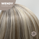 JBEXTENSION 18 Inches Mix Blonde Curly Pre-Cut Side Part Snowflake Lace Frontlace Glueless Wig WENDY【BENDY EAR TABS】- M/L