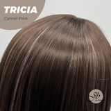 JBEXTENSION 23 Inches Curly Camel Pink Wig TRICIA CAMEL PINK