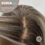 JBEXTENSION 14 Inches Silver Sand Blonde Pre-Cut 13X6 Free Part Snowflake Lace Frontlace Bob Cut Glueless Wig GIOIA PRO - SILVER SAND BLONDE【BENDY EAR TABS】