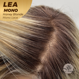 JBEXTENSION LEA MONO Full Monofilament Handmade Full Lace Full Hand Tied Wig 14 Inches Honey Blonde Mono Lace Handmade Futura Fiber Wig with Anti-slip Silicone Strips Glueless Wig LEA MONO HONEY BLONDE【BENDY EAR TABS】