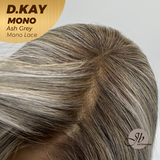 JBEXTENSION D.KAY MONO Partial Monofilament Wig 18 Inches Ash Grey Partial Mono Lace Glueless Women Fashion Wig D.KAY MONO ASH GREY【BENDY EAR TABS】