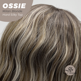 JBEXTENSION 22 Inches Scalpiana Long Wave Milan Blonde 3.5X4 Hard Silky Top Natural Scalp Effect Wig with Bangs OSSIE MILAN BLONDE