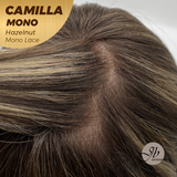 JBEXTENSION CAMILLA MONO Monofilament Handmade Wig 6X5 Full Monofilament Hand Tied Top Wig 20 Inches Hazelnut Mono Lace Wig With Anti-slip Silicone Strips Glueless Wig CAMILLA MONO HAZELNUT【BENDY EAR TABS】