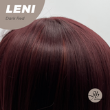 JBEXTENSION 22 Inches Dark Red Fashion Wig with Bangs LENI DARK RED