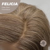 JBEXTENSION 20 Inches Light Brown Fiber X, Tangle Less Pre-Cut Free Part Frontlace Glueless Wig FELICIA【FIBER X】