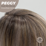 JBEXTENSION 19 Inches Long Straight Dark Mix Blonde Pre-Cut Side Part Snowflake Lace Frontlace Glueless Wig PEGGY DARK MIX BLONDE【BENDY EAR TABS】